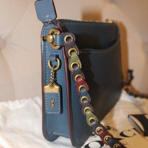 Coach 1941 Soho Link Crossbody Dark Denim with multicolor strap EUC
